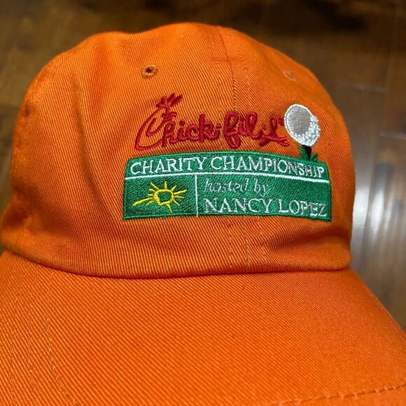 Chick Fil A Charity Golf Championship Orange Embroidered Strapback Hat One Size - Picture 2 of 7